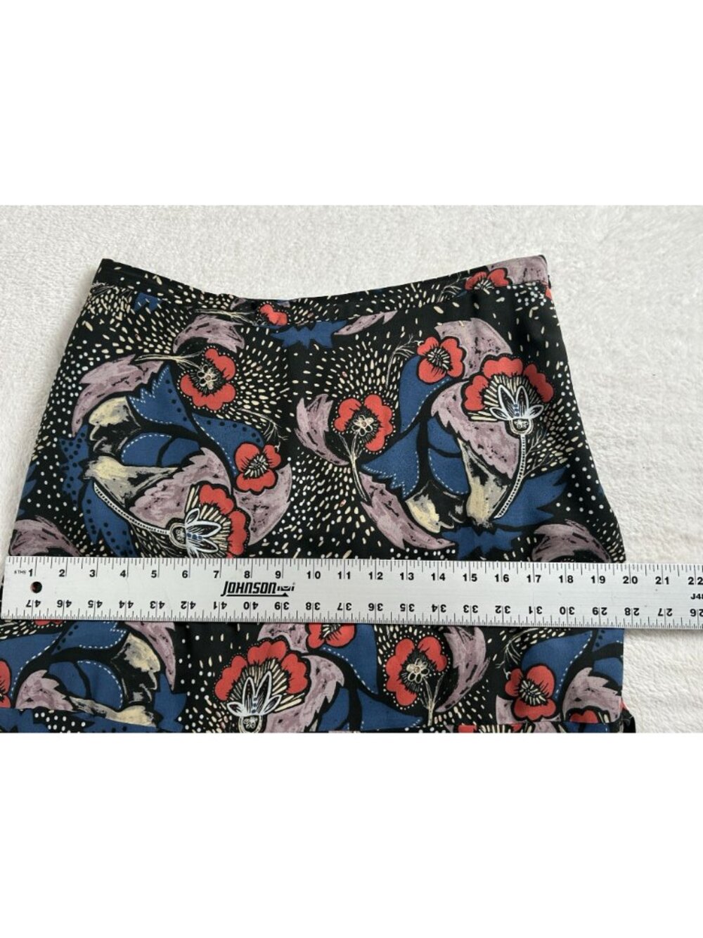 Free People Floral Print Crepe Maxi Skirt Size 12 Black/Multicolor Flowy Boho - Picture 9 of 10